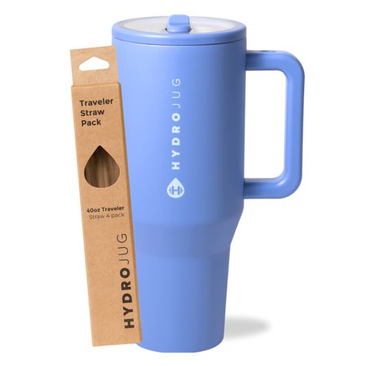 Light Blue Traveler 40oz + Replacement Straw Pack